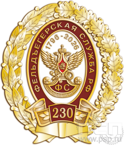 05.56. Нагрудный знак "230 лет Государственной фельдъегерской службы РФ"