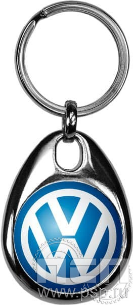 BREL1/S. Брелок металлический двусторонний с круглыми вставками Volkswagen