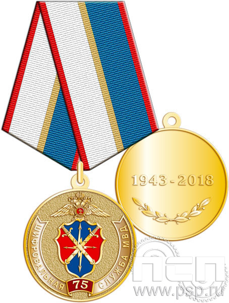 Медаль "75 лет Шифровальная служба МВД" 245.0.1(a)к