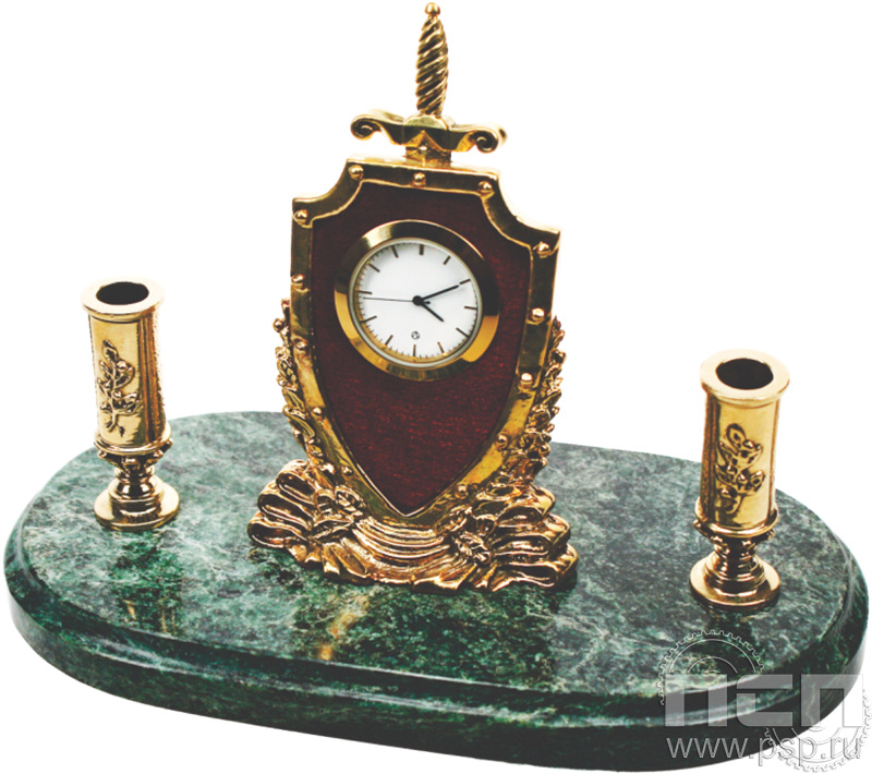 7.5.37. Часы Наградные с мечом и письменным прибором "35 лет НЦБ Интерпола МВД России"