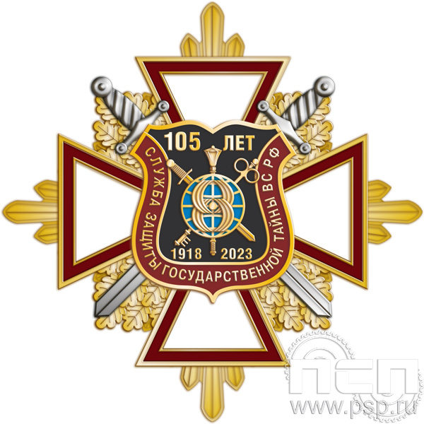 01.201. Нагрудный знак "105 лет СЗГТ ВС РФ"