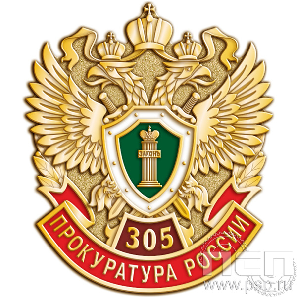 958.0 Значок "305 лет  Прокуратура России 305 лет"