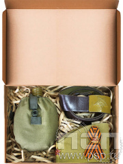 Набор фронтовой: фляжка армейская, ремень, пилотка, значок на ленте 27.5.5.4