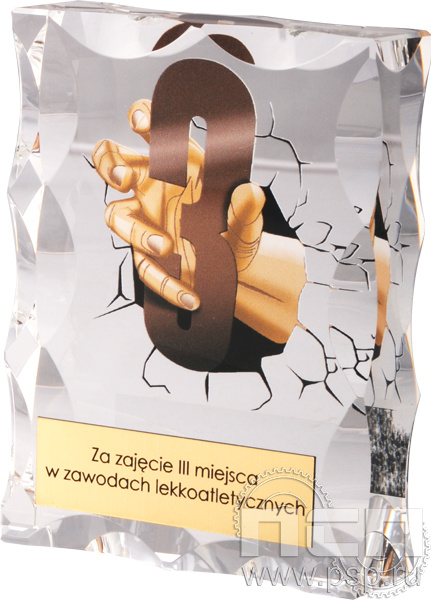 Награда хрустальная 3 место (12*9) KR12090/3