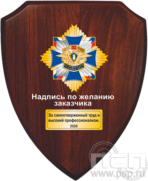 5.8.5.3 (a) Панно со знаком на деревянном щите "110 лет Инженерно-авиационная и Штурманская службы ВВС"