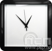 Часы настенные "Салют" квадратные черные  2.4.2.10