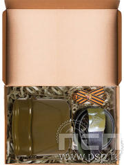 Набор фронтовой: котелок армейский, ремень,значок на ленте 27.5.5.2