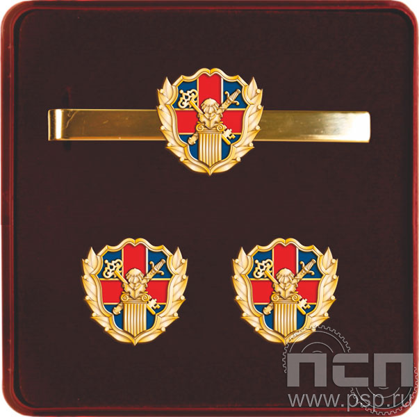 9.5. Комплект наградной с заколкой для галстука и запонки "Служба тыла МВД РФ"