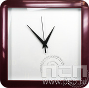 Часы настенные "Салют" квадратные бордо 2.4.2.8