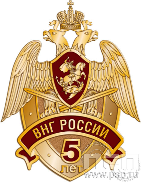 999.0. Значок "5 лет ВНГ России"