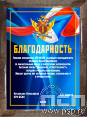 12.20.15. Поздравительный адрес А4 в рамке "КРУ ФСИН России"