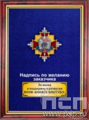 5.7.01.240. Панно с нагрудным знаком "25 лет Боевое братство" на бархате в рамке