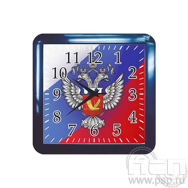 2.4.2.9 Часы настенные "Салют" квадратные синие Росрезерв 95 лет