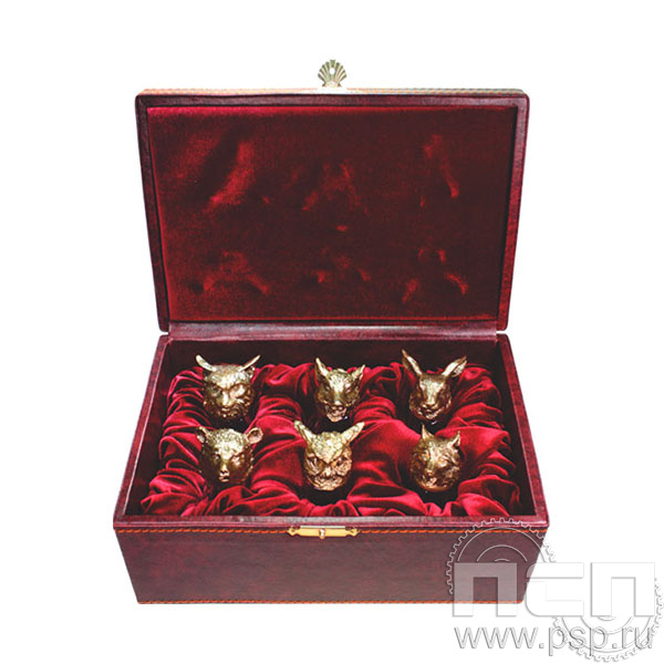 4.12.17 Набор рюмок Русская охота (6 штук) Инженерные войска России 325 лет