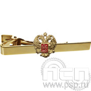 Заколка для галстука желтая со значком 6.3.1(орел Российский)