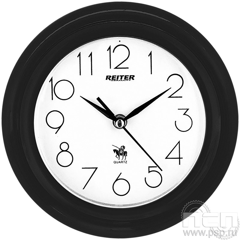 Часы настенные "Reiter" круглые RG-98 черные/ 2.4.1.3