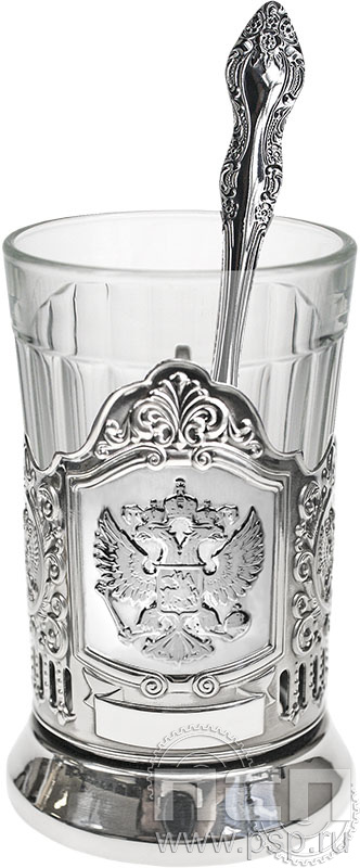 Набор подарочный "Герб" с никелированным подстаканником  4.2.1.25