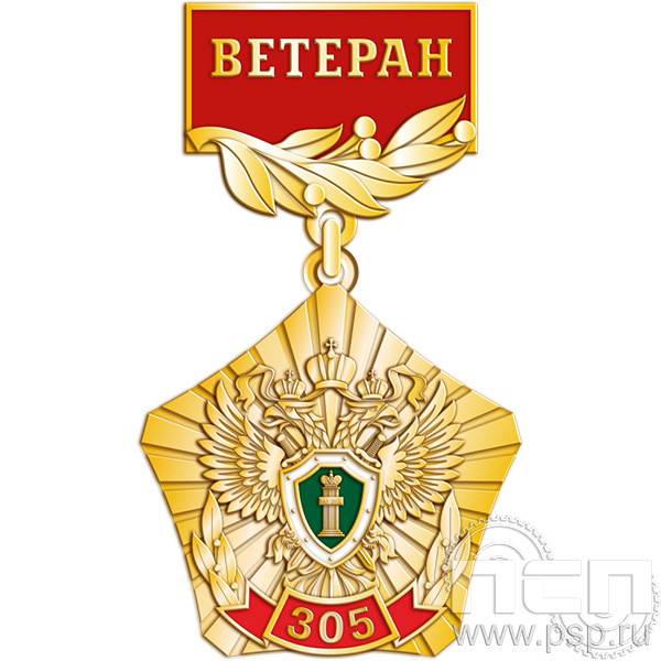 245.0.56. Медаль Ветеран "305 лет  Прокуратура России 305 лет"