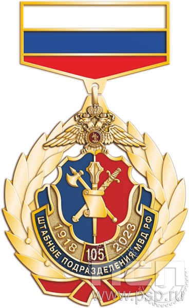 102.13.10. Нагрудный знак "105 лет Штабные подразделения МВД"