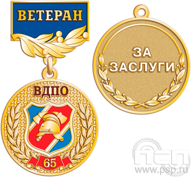 Картинка 6.245.0.56 Медаль "ВДПО 65 лет"