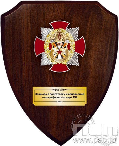 5.8.181.3. Панно со знаком на деревянном щите "210 лет Топографическая служба ВС РФ"