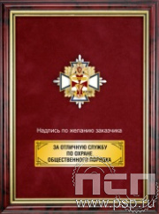 5.7.01.213. Панно с нагрудным знаком "5 лет Росгвардия" на бархате