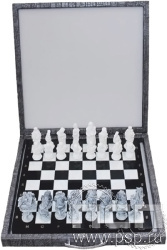 7.10.683. Шахматы подарочные из камня (в чемодане) "Служба экономической безопасности ФСБ и День криптографической службы"