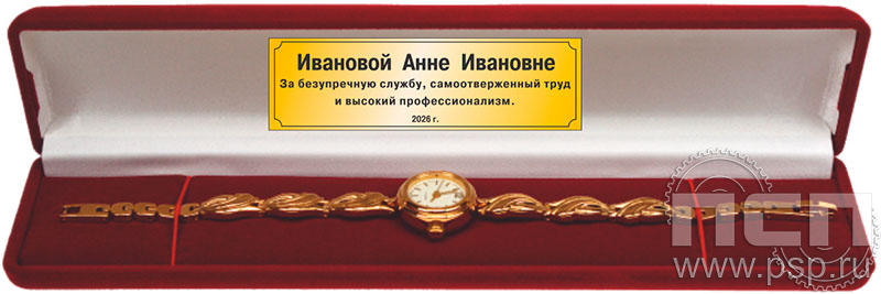 2.5.9. Футляр бархатный для часов с дарственной надписью  "КРУ ФСИН России"