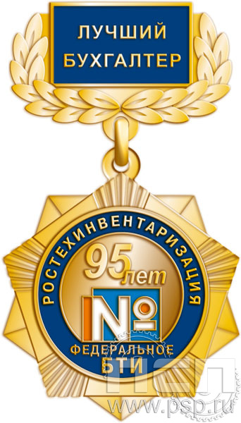 271.1.4. Нагрудный знак "95 лет Ростехинвентаризация Федеральное БТИ"