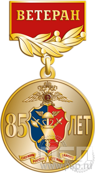 Медаль Ветеран "85 лет Контрольно-ревизионная служба МВД России" 245.0.56к
