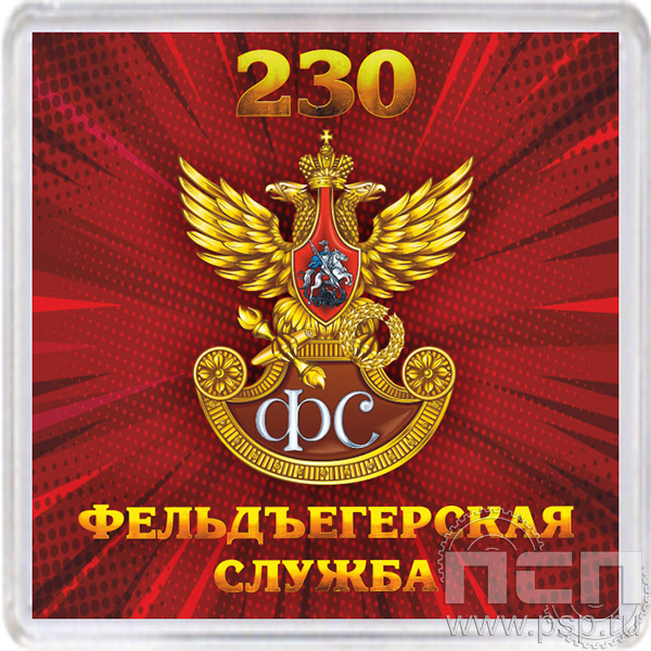 8.20.64. Магнит акриловый "230 лет Государственной фельдъегерской службы РФ"