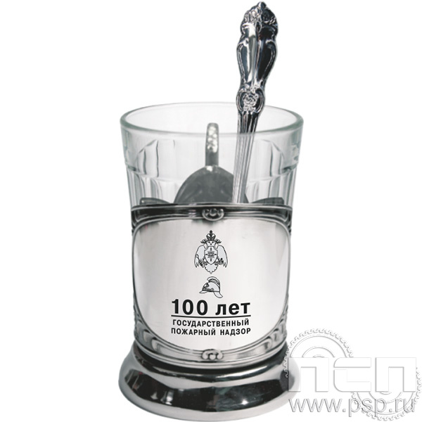 4.2.1.12. Набор подарочный "ГПН 100 лет" с никелированным подстаканником 