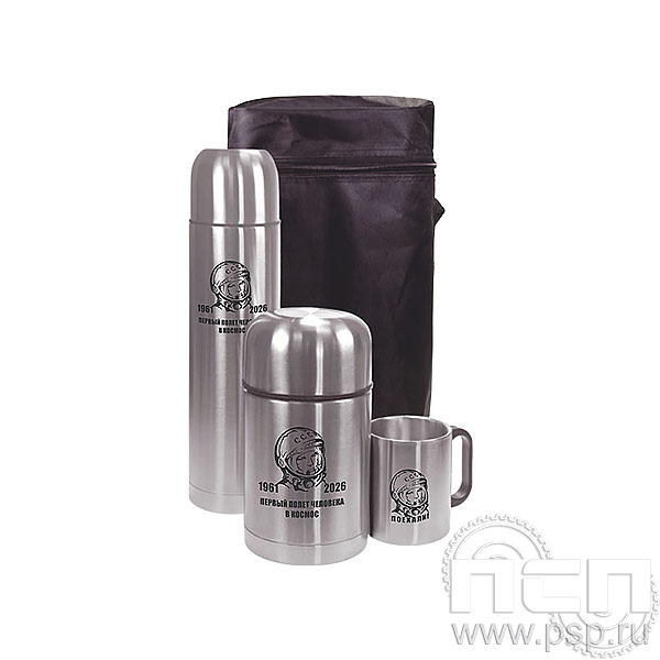 4.4.8 Набор походный (термос «Буллет» объем 1 л +термос суповой 0,75 л +кружка) Ракетно-космическая промышленность 80 лет