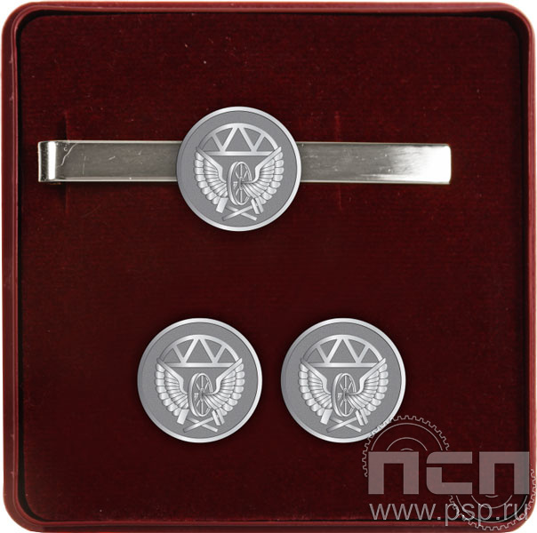 9.5.2.001.001. Комплект наградной с заколкой для галстука и запонки "ЖДВ России"