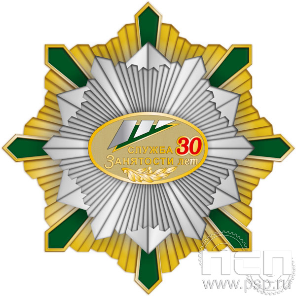 105.150. Нагрудный знак "30 лет Служба занятости"
