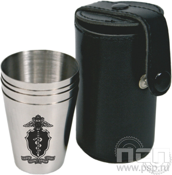 4.3.4. Набор стаканчиков в футляре 4 шт "ГУНК МВД России 35 лет"