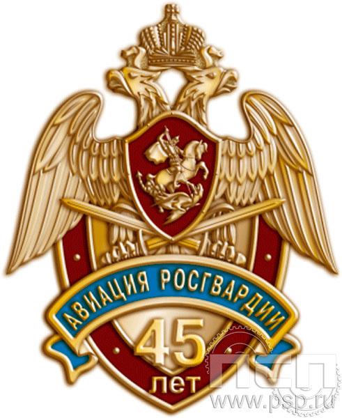 1858.0. Значок "45 лет Авиация Росгвардии"