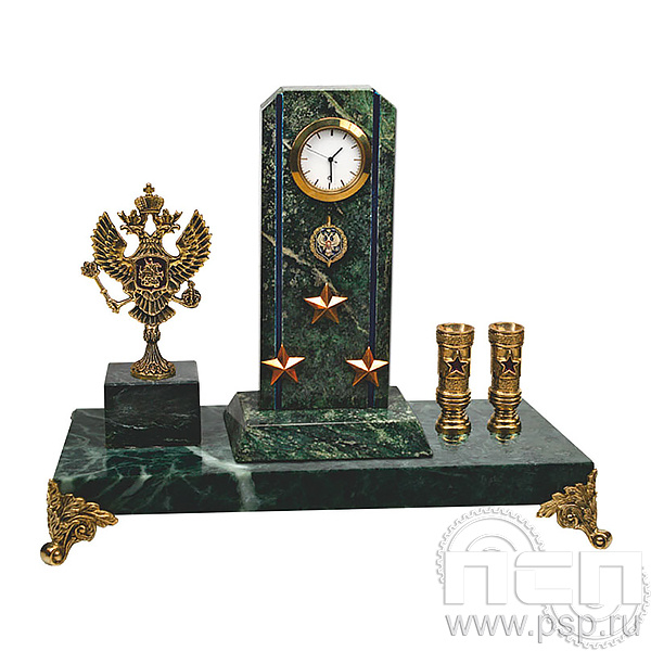 7.5.119 Часы "Погон с п/п и гербом ФСБ" 190x100x135мм