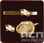 9.6. Комплект наградной с заколкой для галстука, значком и нагрудным знаком "640 лет Ракетные войска и артиллерия РФ"