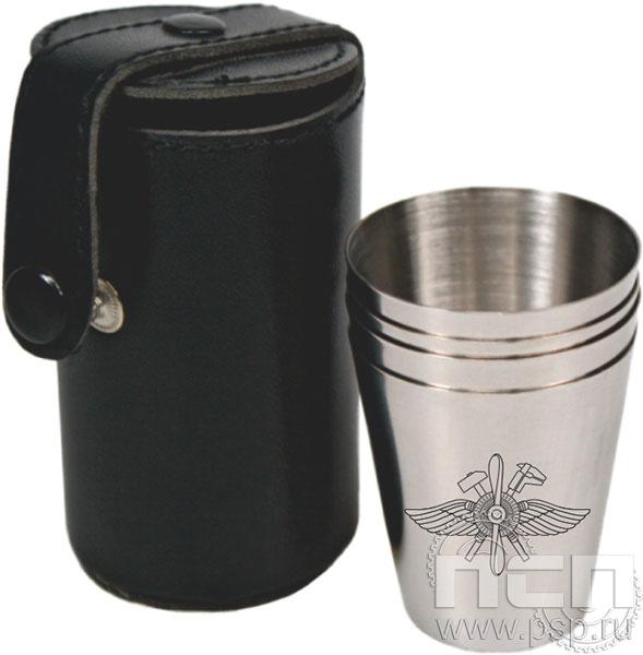 4.3.4. Набор стаканчиков в футляре 4 шт "110 лет Инженерно-авиационная и Штурманская службы ВВС"