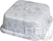 Цоколь пластиковый белый под мрамор 72х72х30 МР7230