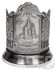 Подстаканник «Храм Василия Блаженного» никелированный с чернью С7408 4.2.50