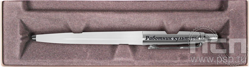 R0032930 Ручка шариковая Parker белая, нерж.сталь синяя