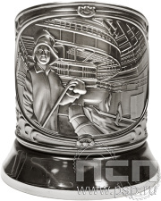 Подстаканник «Сталевар» никелированный с чернью С7408 4.2.40