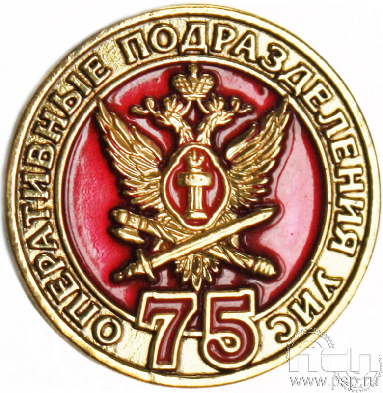 Значок 75 лет Оперативные подразделения УИС 004.0к