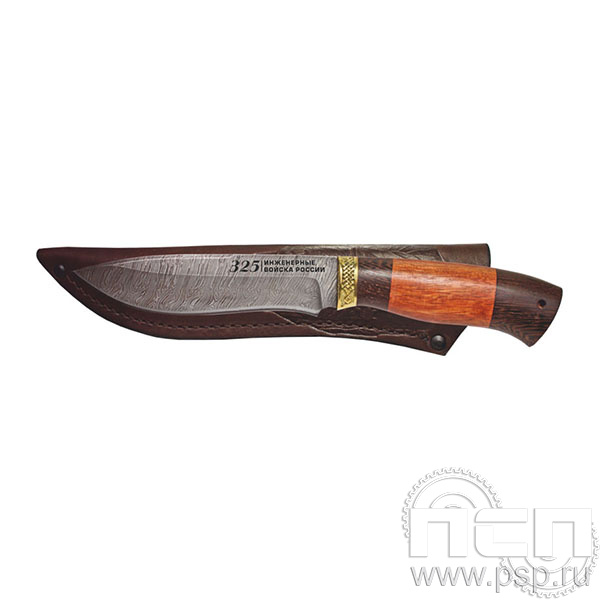 3.1.59 Нож Горец дамаск (Эльбрус) Инженерные войска России 325 лет