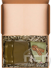 Набор фронтовой: котелок армейский, пилотка, значок на ленте 27.5.5.3