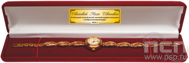 2.5.9. Футляр бархатный для часов с дарственной надписью  "День работника Уголовно-исполнительной системы России"