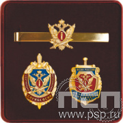 9.6. Комплект наградной с заколкой для галстука, значком и нагрудным знаком "КРУ ФСИН России"