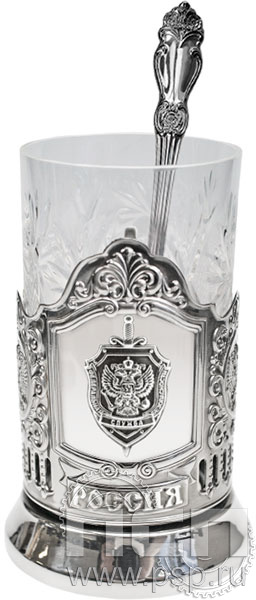 4.2.1.17 Набор подарочный "Герб ФСБ" с никелированным подстаканником